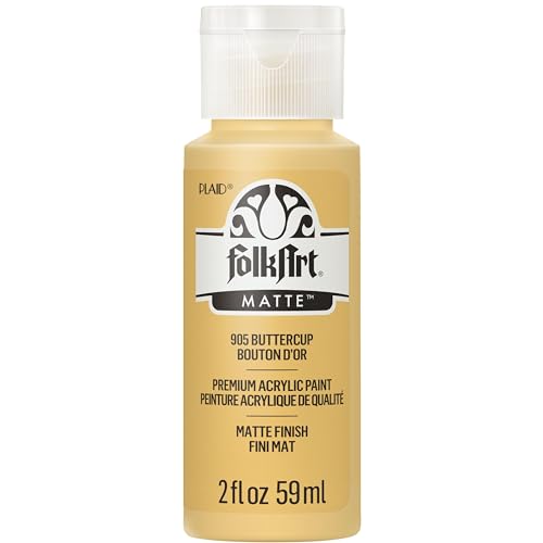 FolkArt Acrylic Paint in Assorted Colors (2 oz), 905, Buttercup - color: Buttercup, size: 2 Fl Oz (Pack of 1)