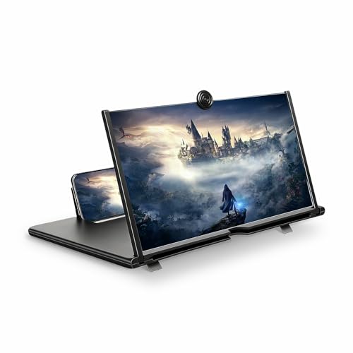 for 14" Mobile Phone Screen Magnifier 3D HD Projector Screen for Movies, Videos, Foldable Stand with Screen Amplifier, Supports All Smartphones,14 inches - size: 14 Inch