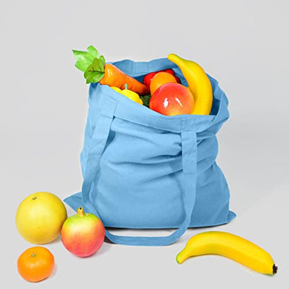 NPBAG 15 Pack 15'' X 16'' Baby Blue Cotton Tote Bags, Lightweight Blank Bulk Cloth Bags with 1pc of PTFE Teflon Sheet - color: Baby Blue, size: Medium