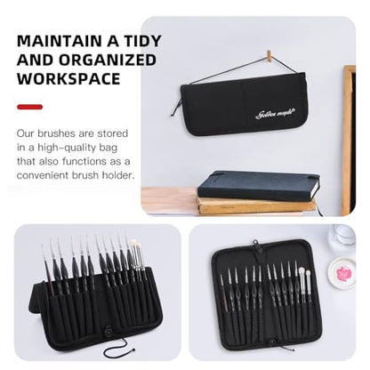 Detailing Brush Set - Golden Maple 13pcs Miniature Paint Brushes and Dry Brush Set for Fine Detail Paint, Acrylic Painting, Watercolor, Oil, Models
