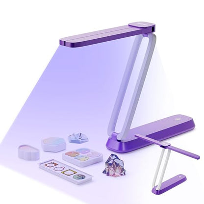 Resiners UV Resin Light, UV Light for Resin Curing, Wireless & Rechargeable Blacklight Ultraviolet LED, 3-in-1 Uses, Foldable UV Lamp, Craft Supplies Tools for ResinMolds, Jewelry Making, Purple - color: Purple
