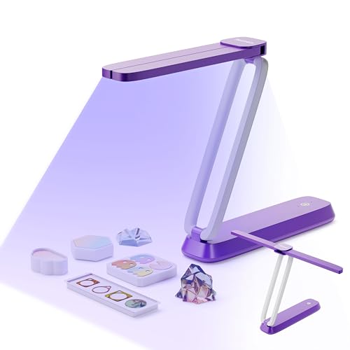 Resiners UV Resin Light, UV Light for Resin Curing, Wireless & Rechargeable Blacklight Ultraviolet LED, 3-in-1 Uses, Foldable UV Lamp, Craft Supplies Tools for ResinMolds, Jewelry Making, Purple - color: Purple