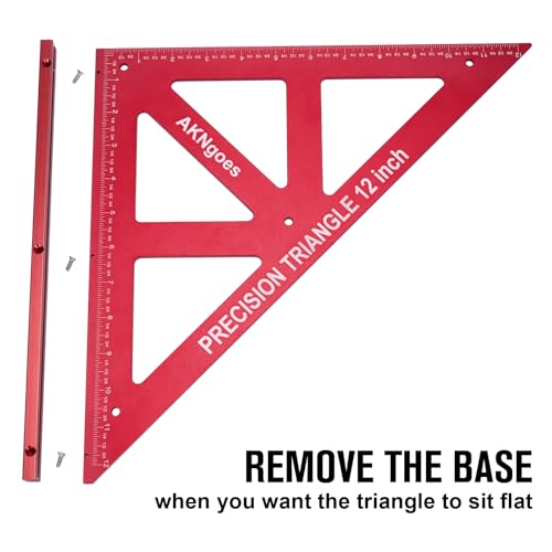 Precision Triangle Square 18inch, Metric & Imperial Scale Framing Square for Precise 90 and 45-Degree Measurement, Aluminum Alloy Architect Ruler for Carpenter - style: 18 inch