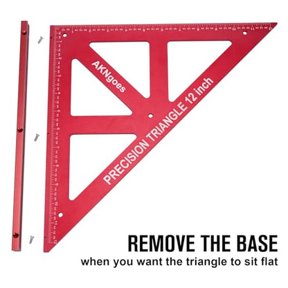 Precision Triangle Square 18inch, Metric & Imperial Scale Framing Square for Precise 90 and 45-Degree Measurement, Aluminum Alloy Architect Ruler for Carpenter - style: 18 inch