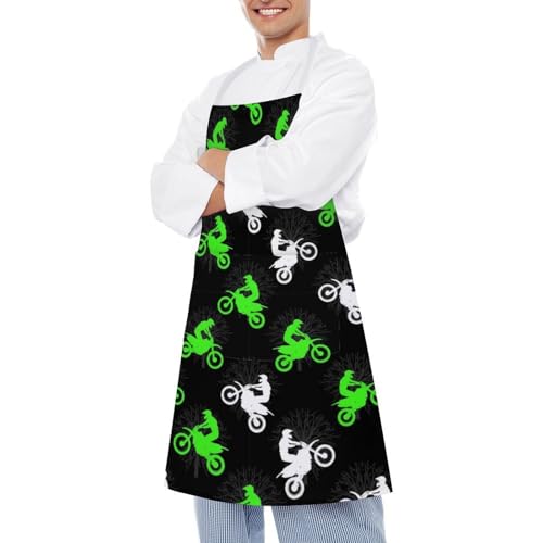 Cooking Apron for Adults with Pockets, Waterproof Oil Resistant Bib for Kitchen Restaurant BBQ Baking - color: Style (331)