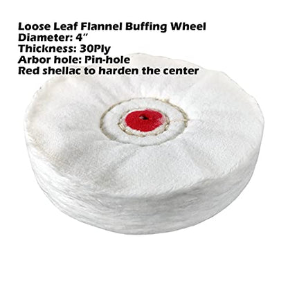 7pc 4" Buffing Polishing Wheel Kit for Drill, for Polishing Soft Metals | Includes 3pc 4" cotton buffing wheel, 3pc 100g bar compound, 1pc drill mandrel. For polishing - style: 4" X Pin-Hole 7PC