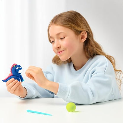 HEY CLAY Set - Colourful Modeling Air Dry Clay Kit for Kids 15 cans and Sculpting Tools with Fun Interactive Instructions App - Children 3+ (Mega Dinos) - style: Mega Dinos