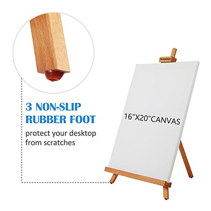 Falling in Art Beechwood 25" Tabletop Easel Display Stand for Painting - Holding Canvas Up to 22 1/2 Inches High, A-Frame Artist Tripod with Rubber Feet, Portable Photo and Sign Holder - size: 1 Pack