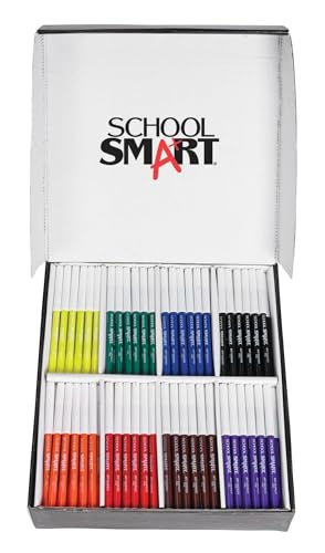 School Smart Conical and Fineline Watercolor Combo Marker Pack - Pack of 192 - 12 Each of 8 Assorted Colors - 086417