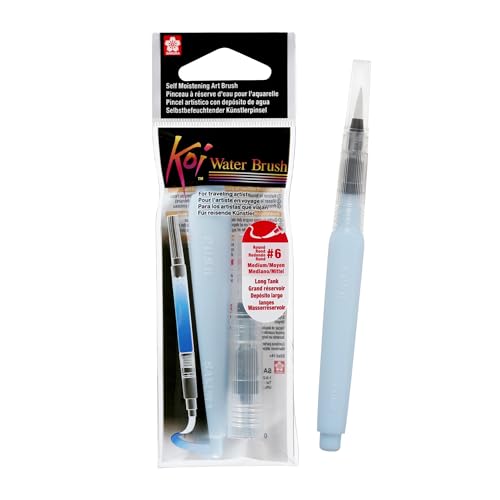 SAKURA Koi Water Color Brush 9-ml Tank, Medium Round Brush 39122 - size: 9 ml (Pack of 1)