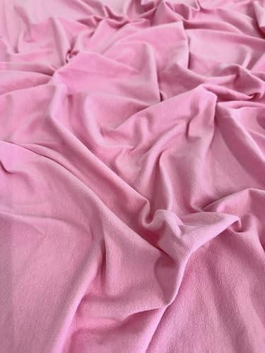 Cotton Jersey Spandex Fabric - Soft - Breathable - All Way Stretch Fabric - Medium Weight - Perfect Choice for Baby Grow, Tshirts, and Cotton Jersey Sheets - 58 Inches Wide - 1 Yard (Baby Pink) - color: Baby Pink