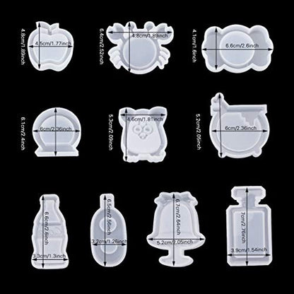 iSuperb 10pcs Shaker Resin Silicone Model and 5pcs Plastic Seal Film Resin Clear Protective Sheet for Animal Silicone Shaker Models DIY Jewelry Making Pendant Keychain - color: 10pcs