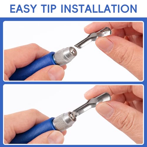 Falling in Art Block Cutters- Craft Linoleum Carving Tools with 6 Type Blades and 2 Plastic Storage Handles - style: 6 Type Blades &2 Handles