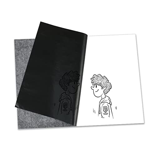 100 Sheets Black Carbon Transfer Paper Graphite Transfer Tracing Paper for Wood Paper Canvas Tracing Writing Drawing (Black)