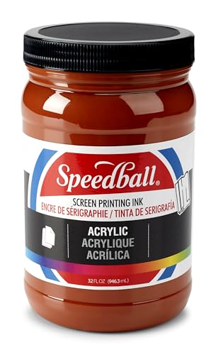 Speedball 004656 Acrylic Screen Printing Ink, 32 fl. oz, Brown - color: Brown
