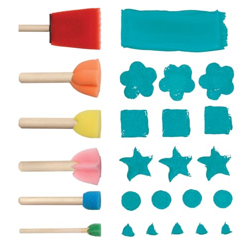 Foam Brushes Assorted Set, Multiple Shapes and Sizes, Kids Crafts, Ages 6+
