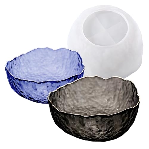Wehous Bowl Resin Storage Box Silicone Mold Unique Container Jewelry Holder Candle Vessel Epoxy Resin Concrete Cement DIY Art Craft Trinket Jar Dish Plant Pot Table Home Decor - color: Irregular Bowl