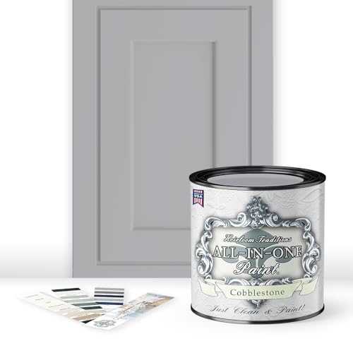 ALL-IN-ONE Paint by Heirloom Traditions, 2 Quart Cabinet Paint Bundle and Tool Kit - Cobblestone (gray) - color: Cobblestone