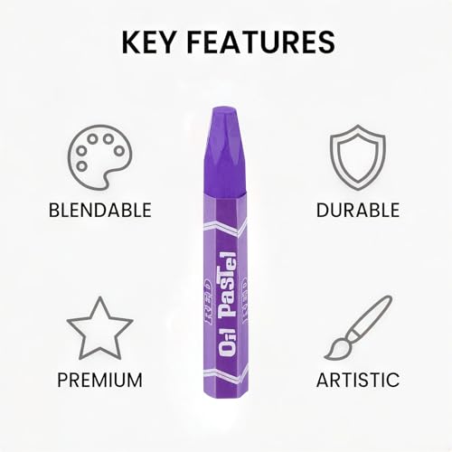 YOKIVE 24Pcs Soft Oil Pastels, Bright Colors Creamy Pastels Stick, Great for Artists Beginners Coloring Sketching (Purple, 2.87x0.43 Inch) - color: Purple