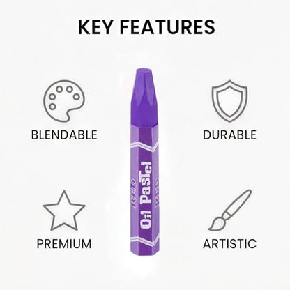 YOKIVE 24Pcs Soft Oil Pastels, Bright Colors Creamy Pastels Stick, Great for Artists Beginners Coloring Sketching (Purple, 2.87x0.43 Inch) - color: Purple