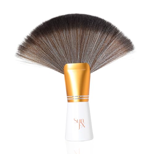 SunFX Finishing Powder Brush | Large Professional Fan Brush for Salon Use | Perfect For Spray Tan Powder | White - color: White