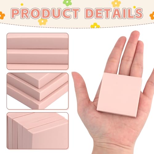 6 Pack 2"x2" Pale Pink Rubber Stamp Carving Blocks - Soft Linoleum Material for DIY Craft Projects & Handmade Stamps - style: Square