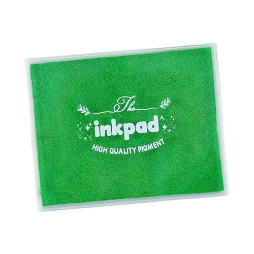 1Pc Oil Based Inks Pad Washable Craft Inks Mat Stamp Assorted Color for Journaling Scrapbooking Traditional Color Stamp - color: grass green