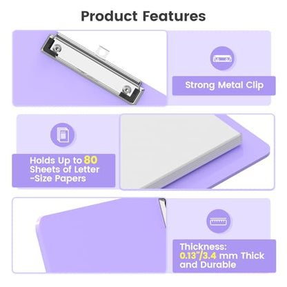 Extra Large 11x17 Clipboards, Landscape and Vertical Layout 2 Pack | Purple Plastic Drawing Boards with Low Profile Clip. Suitable for Watercolor, Sketching, Painting. Art & Drafting Supply - color: Purple