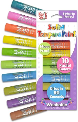 The Pencil Grip Kwik Stix Tempera Paint, Pastel Tones, 10 Colors - size: 10 Count (Pack of 1)