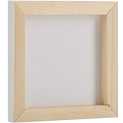 Tosnail 24 Pack 3" x 3" Mini Canvas and Easel Set, Small Art Easel Stand with Canvas Set, Tabletop Wooden Display Stand and Canvas Panels for Artist, Students, Adults, Kids Painting