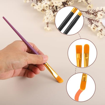 PATIKIL Paint Brushes Set, 100Pcs Acrylic Paint Brush Nylon Hair for Watercolor Oil Painting Miniature Detailing Rock Painting, Black - color: Black