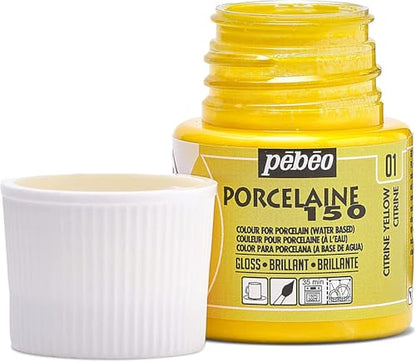 Pebeo Porcelaine 150 China Paint 45-Milliliter Bottle, Citrine Yellow - color: Citrine Yellow