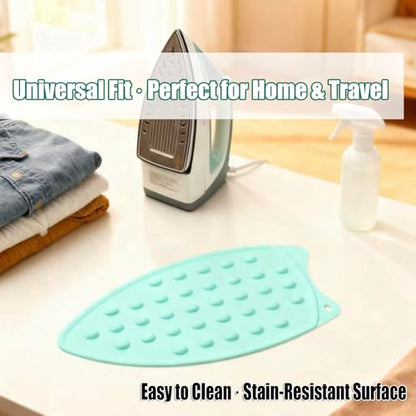 LeLehome Silicone Anti-Slip Iron Rest Pad for Ironing Board Hot Heat Resistant Steam Compact Mat, Home Kitchen Mat Blue Green, Teal - color: Teal