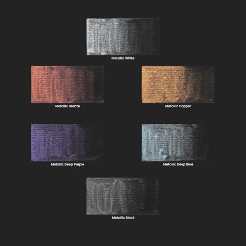 Creative Inspirations Professional Watercolor Paint Set 2 Pack - Compact Metallic and Graphite Half Pan Travel Sets of 6 with Mini Brush - color: Graphite and Metallic, size: 6 Count (Pack of 2)