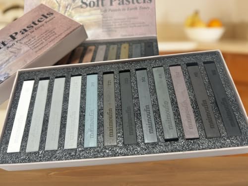 12-Pack Gray Tone Soft Pastel Sticks - Square Water-Soluble Artist Chalks with High Pigment for Sketching, Drawing & Illustration (Perfect for Artists, Beginners & Hobbyists) (Grey) - color: Grey