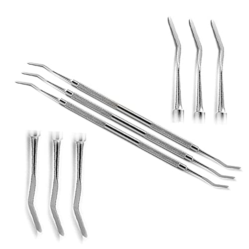 MEDSPO Professional Dental Carvers | Cement Spatula Stock Knife | Single Double End | Sculpting Wax Modeling Mixing | Lab Tools (Heidman Spatula Set of 3)