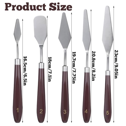 5 Pcs Frosting Spatula, Cake Frosting Spatula Dual-use Pallet Knife Painting Knife for Baking Pastry Tool Cake Fondant Chocolate，Art Painting Art Acrylic Draw Color Mixing Supplies