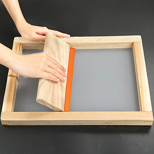 Caydo 3 Pieces 3 Sizes Screen Printing Squeegee, 75 Durometer Wooden Ink Scraper for Screen Printing Fabric, 5.9 Inch, 9.4 Inch and 13.7 Inch - size: 3Sizes