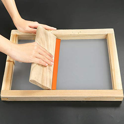 Caydo 3 Pieces 3 Sizes Screen Printing Squeegee, 75 Durometer Wooden Ink Scraper for Screen Printing Fabric, 5.9 Inch, 9.4 Inch and 13.7 Inch - size: 3Sizes