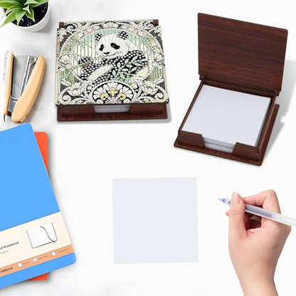 Diamond Painting Kit memo Box, Diamonds Art DIY Panda Patterns Sticky Note Box Special Shape Drill, with 160 Sticky Note, Ideal for Home Office Supplies, Handicrafts, Holiday Gifts - color: Panda