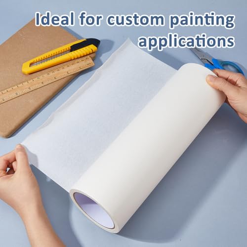 SUPERFINDINGS Masking Tape 0.3x20m General Purpose Tape Textured Paper for Painting White Art Adhesive Protective Paper Roll Tracing Frisket for Artists Painting Crafting Covering Skirting - size: 20x0.3m
