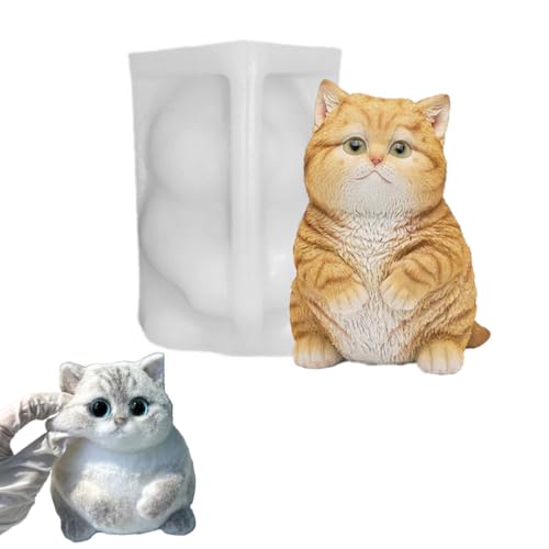Cat Silicone Molds for Taba Squishy, Animal Taba Squishy Molds, Oversize Resin Casting 3D Fat Cat Resin, Flexible Effortless Liquid Silicone Squishy for Taba Squishy Kit, Stress Relief DIY - size: medium
