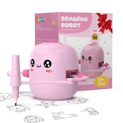Drawing Robot for Kids, Voice Interactive Educational Drawing Robot, Montessori Painting Learning Toys with 150 Cards, Christmas Birthday Party Gift for 3 4 5 6 7 8 Years Old Girls Boys - color: Pink