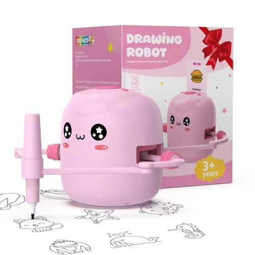Drawing Robot for Kids, Voice Interactive Educational Drawing Robot, Montessori Painting Learning Toys with 150 Cards, Christmas Birthday Party Gift for 3 4 5 6 7 8 Years Old Girls Boys - color: Pink