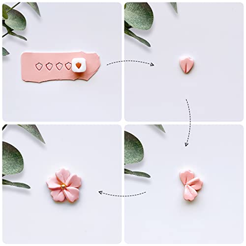Keoker Mini Polymer Clay Cutters - 15 Shapes Mini Flower Polymer Clay Cutters for Earrings Making, Leaf Clay Earring Cutter Set, Clay Cutters for Polymer Clay Jewelry