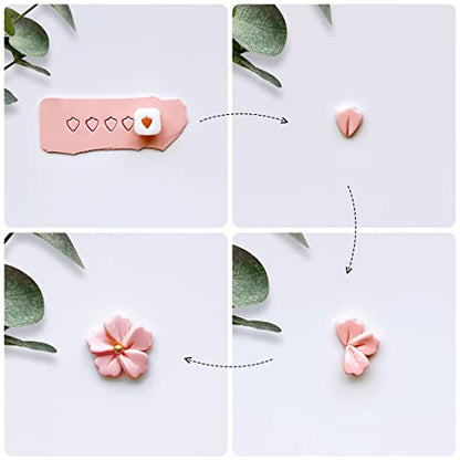 Keoker Mini Polymer Clay Cutters - 15 Shapes Mini Flower Polymer Clay Cutters for Earrings Making, Leaf Clay Earring Cutter Set, Clay Cutters for Polymer Clay Jewelry