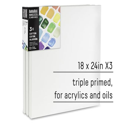 Liquitex BASICS Canvas, 3 pack, 18" x 24" - style: 18" x 24"
