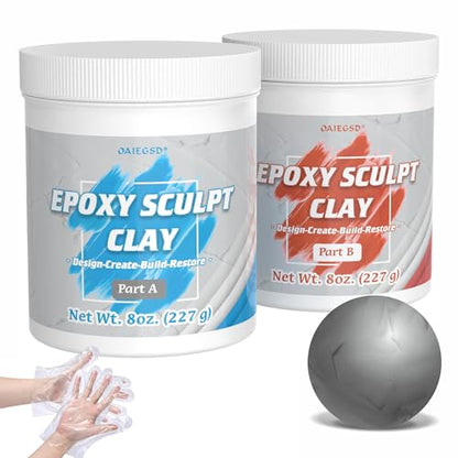 1 Pound Natural Epoxy Putty Sculpt Clay, 2 Part (A & B) Modeling Compound for Sculpting, Modeling, Building, Repairing, Self-Hardening Epoxy Clay Easily Repairs Metal, Wood, Tile, Ceramics, Plastic - color: Natural, size: 1 Pound