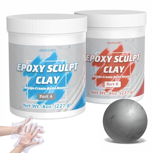 1 Pound Natural Epoxy Putty Sculpt Clay, 2 Part (A & B) Modeling Compound for Sculpting, Modeling, Building, Repairing, Self-Hardening Epoxy Clay Easily Repairs Metal, Wood, Tile, Ceramics, Plastic - color: Natural, size: 1 Pound