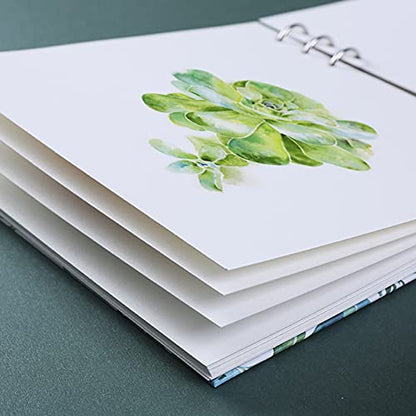 Watercolor Sketchbook - Watercolor Paper Sketch Book | Cold Press | 7.7 x 7.7 in, 20 Sheets, 140lb (300gsm) Heavyweight Paper | Loose-Leaf Binding, Lay Flat Water Journal, for Kids, Amateur - color: Rose